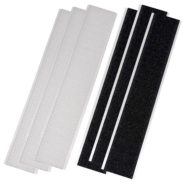 Hook & Loop, 6″ Strips, 3 White, 3 Black