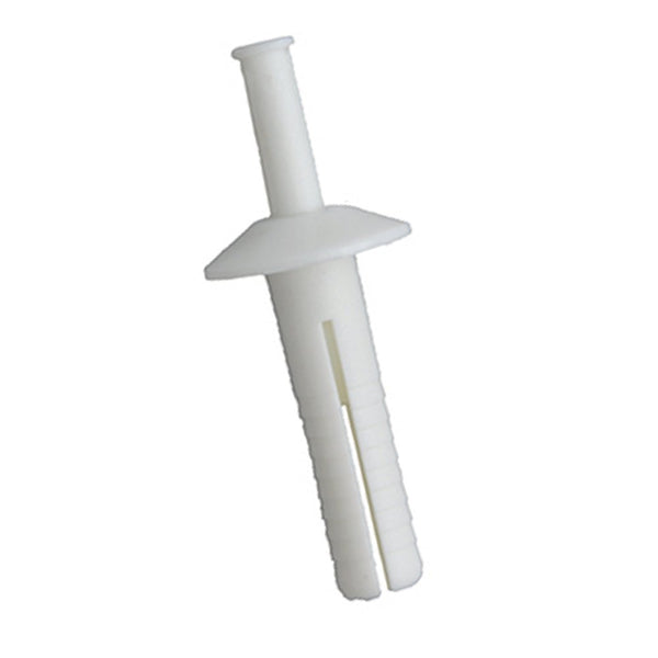 1″ Plastic Rivet, White, 25 Pack