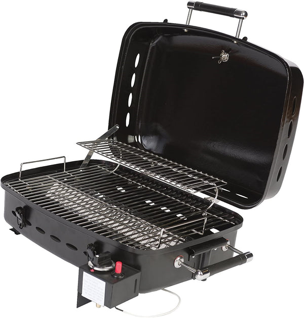 Faulkner RV Black Barbecue Grille with Disposable Bottle Adapter