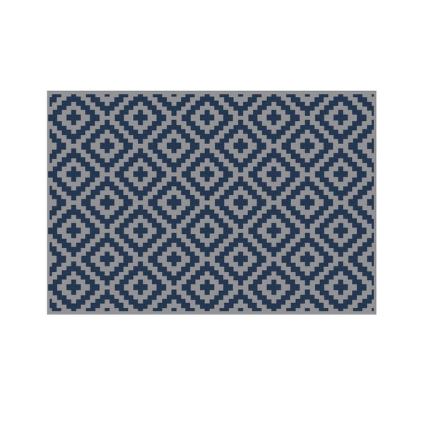 Lippert All-Weather Patio Mat - 8' x 12', Blue/Grey