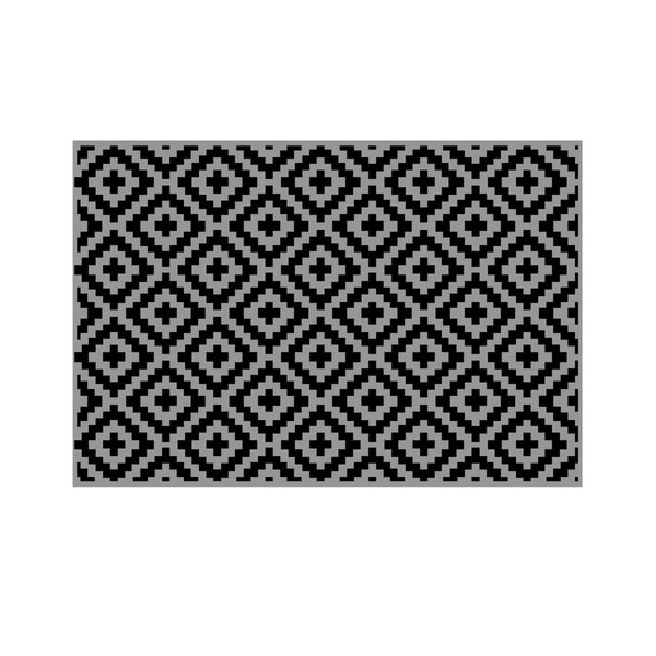 Lippert All-Weather Patio Mat - 8' x 12', Black/Grey