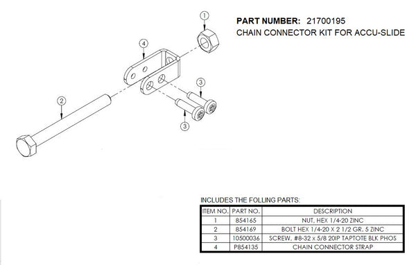 BAL 21700195 SERVICE KIT, CHAIN CONNECTOR ACCU