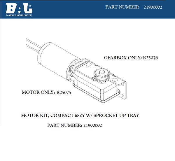 BAL RV MOTOR KIT COMPACT HIGH TORQUE 68ZY WITH
