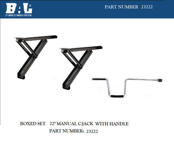 BAL RV C-Jack Stabilizing Jack – manual operated sizes 19″ 22