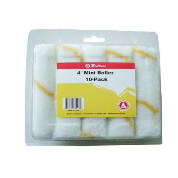 Redtree 36027 Paint Roller Cover Mini 1/2" Refill - 4", 10 Pack
