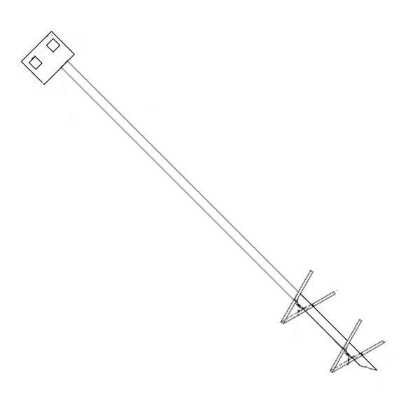 Tie Down Iron Root Double Head Double Helix