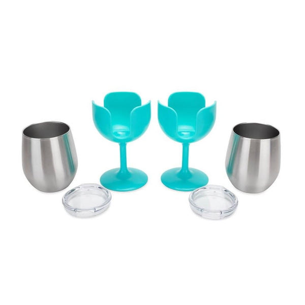 Camco "Life is Better at the Campsite" Wine Tumblers - Light