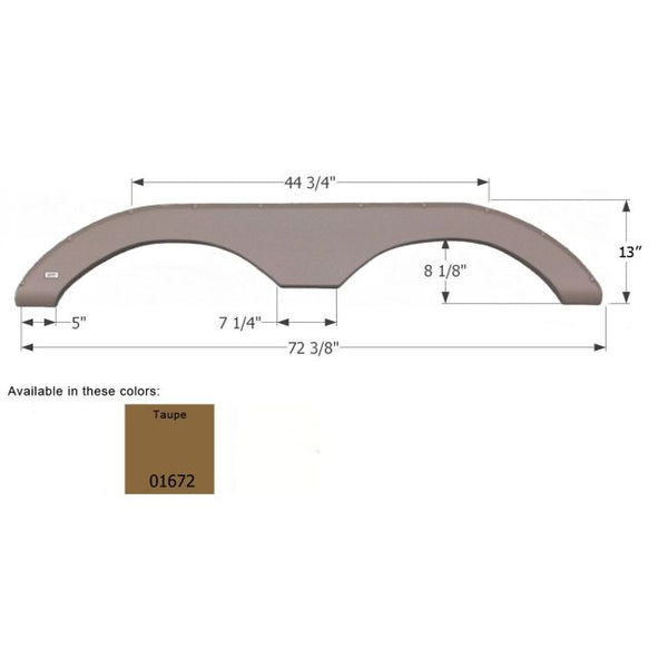 Icon Keystone Tandem Fender Skirt FS774 Taupe - For RV