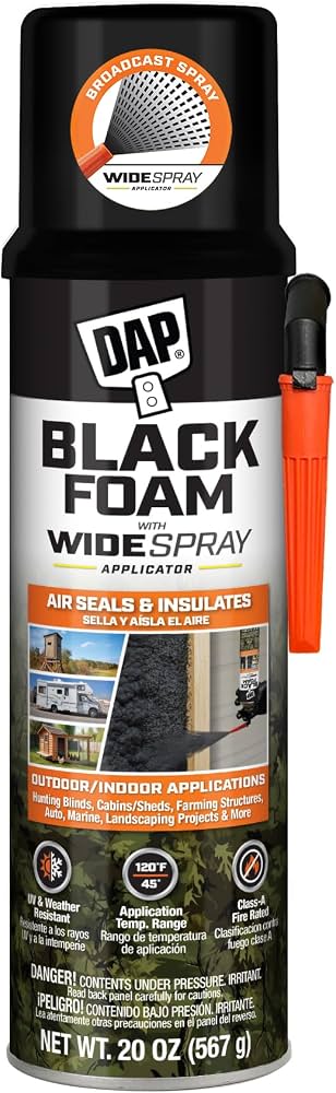 DAP Black Insulating Foam – Aerosol (20oz Can)