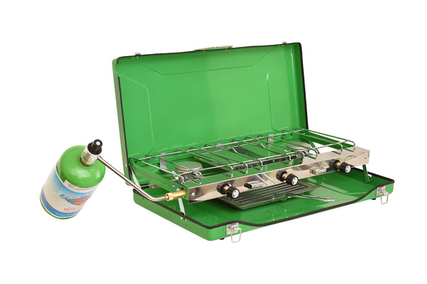 Flame King 3-Burner Portable Camping Stove Grill w