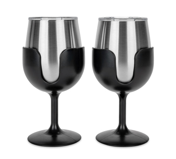Camco Black Wine Tumbler Set