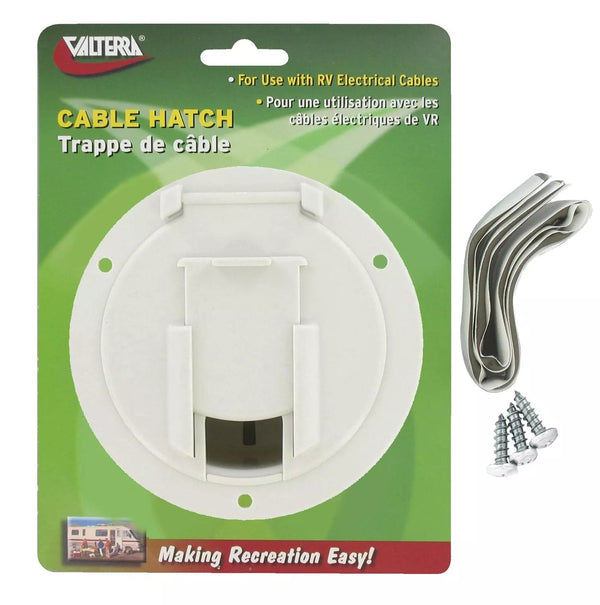 Valterra | A10-2137VP | Medium Round Cable Hatch - White