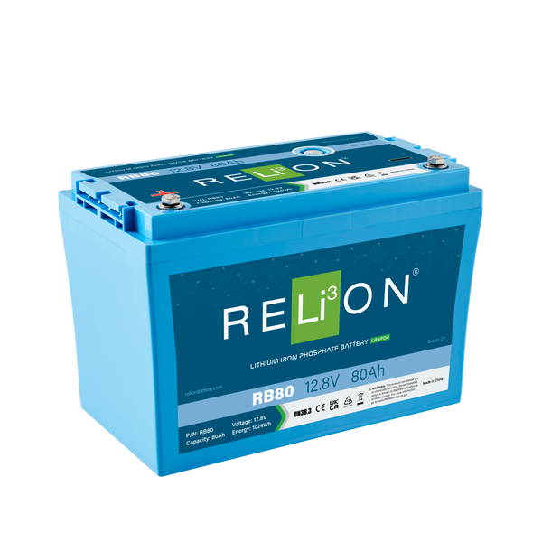 Relion RB80 Lithium Ion LiFePO4 Battery 12V 80Ah