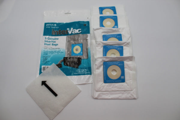 Intervac VAC CSRM Dust Bags Y11 | HEPA Pack of 5 with Motor Filter
