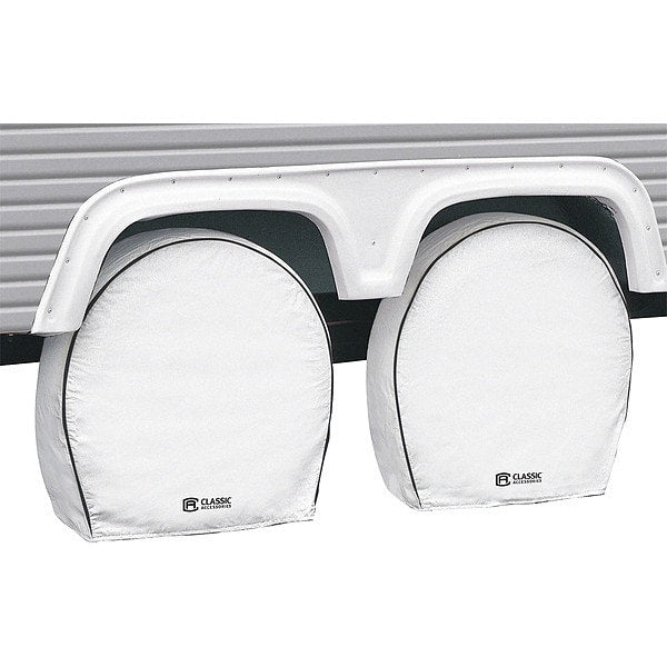 Classic RV Wheel Cover, 26.75"-29" Dia, White