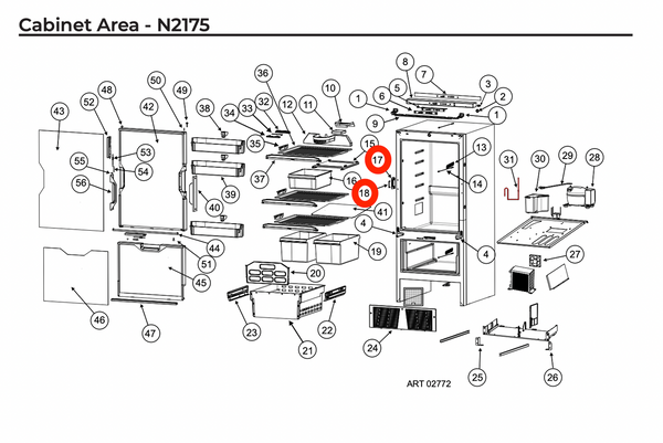 Norcold ® Door Latch Plate 692758 (Fits N2090, N2152 & N2175 Series)