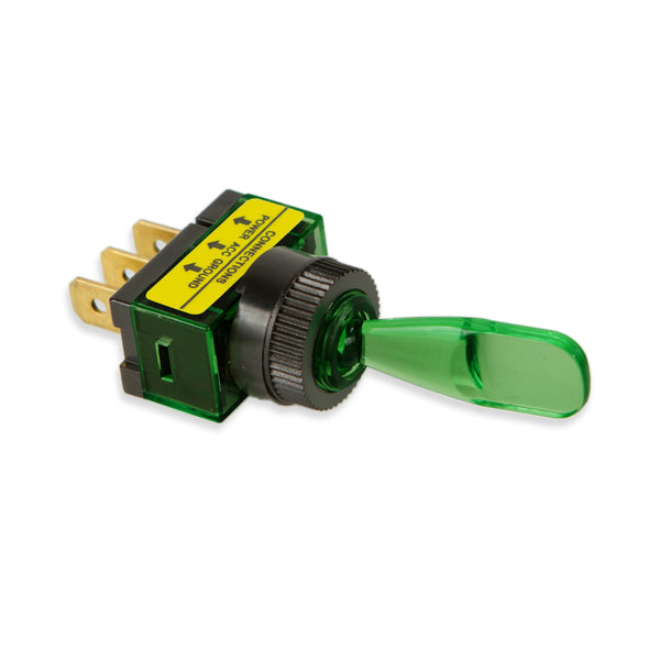 WirthCo 20-Amp Illuminated Green Toggle Switch