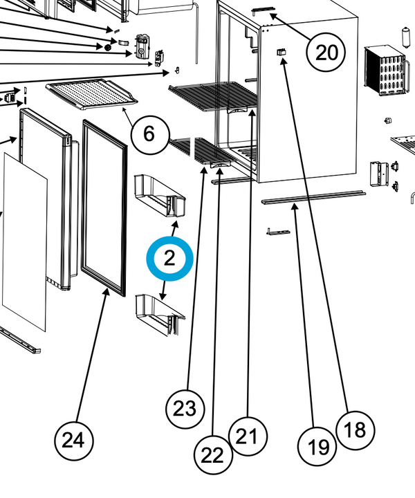 Norcold Door Bin 640658 (fits the DC105/ DE105)
