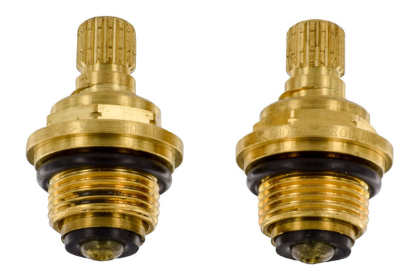 Valterra Compression Valve, for Sink Mounted Faucets & Exposed Tub/Shower, Replaces Streamway #108-0RH, Knobs-Hot/Cold, Pair, Brass, Carded