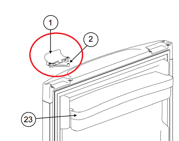 Norcold Door Handle Assembly 62698527 (fits the N3104/ N3150)