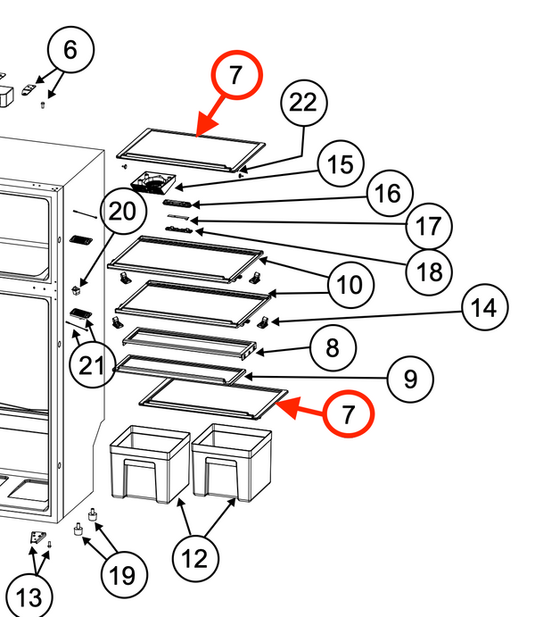 Norcold Crisper Shelf 640168 (fits the N10DCSS models) ONE