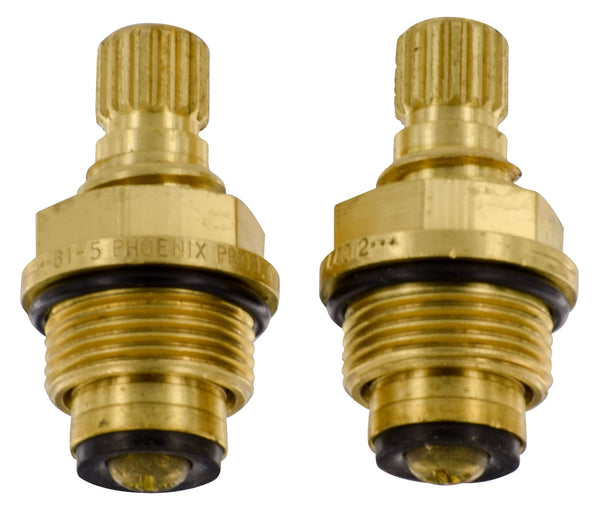 Valterra Compression Valve, for Concealed Wall Mount Tub/Shower, Deck Mount Garden Tub & Widespread Lav, Replaces Streamway #960-0, Knobs-Hot/ Cold, Pair, Brass, Carded