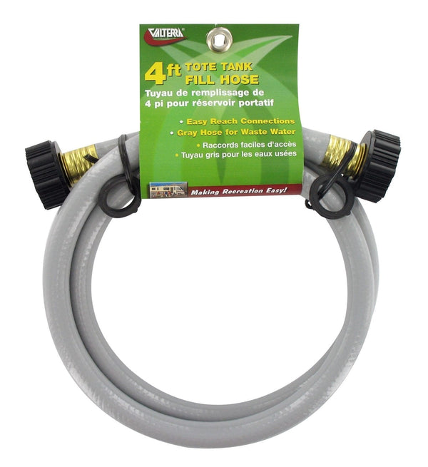 Valterra Tote Tank Fill Hose, 1/2″ x 4′, Gray