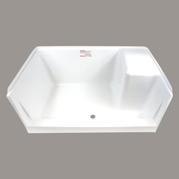 S.RECREATION SHOWER PAN 30 X 48 WHITE RIGHT