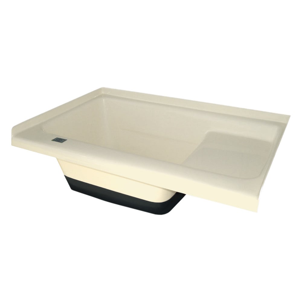 Icon Technologies 00473 RV Trailer Step Bath Tub Left Hand Colonial White