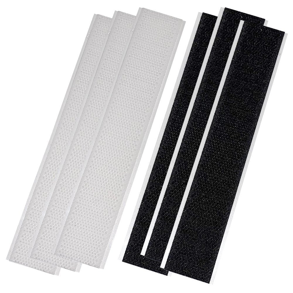 Hook & Loop, 6″ Strips, 3 White, 3 Black