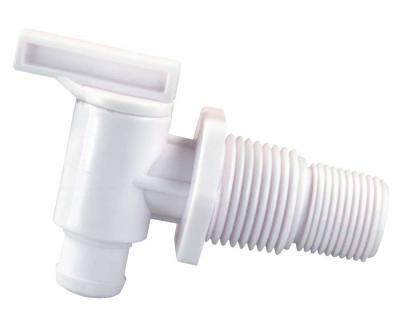 JR Products White Dual Threaded Drain Cock