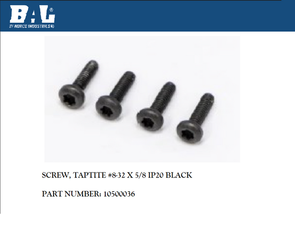 BAL 10500036 SCREW TAPTITE NO 8 IP20 BLACK - BAL RV Products
