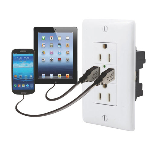 VALTERRA 120V USB CHGR DBLE WHI
