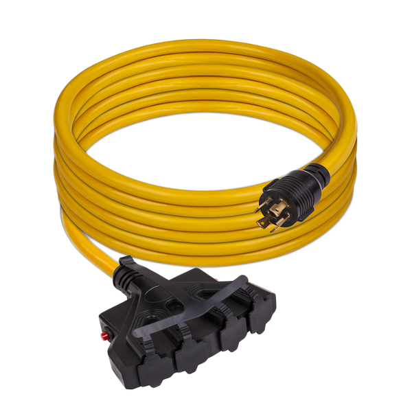 Firman Power 25ft Heavy Duty L14-30P to (4) 5-20R Power Cord With