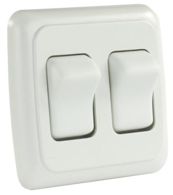 JR Products Multi-Purpose Single Rocker Double Switch 12015