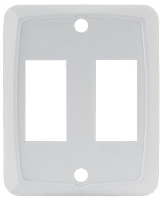 JR Products White Double Switch Face Plate