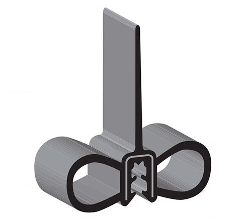 Clean Seal 50' Black EPDM Slide-Out Double Bulb Seal With Side Bulb
