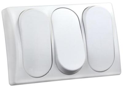 JR Products Modular SPST On/Off Triple Switch, White