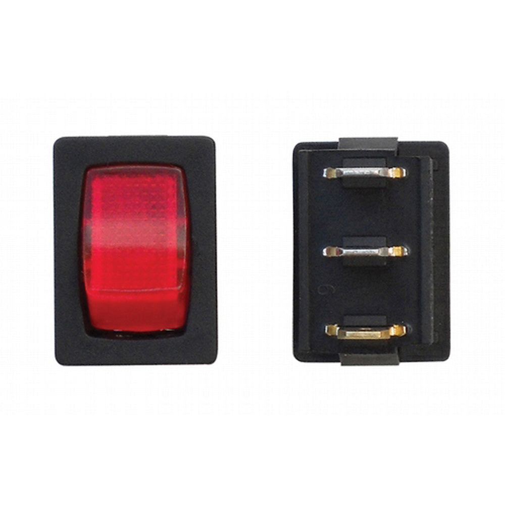 Valterra Mini Illuminated On/Off Switch, SPST, Black/Red, 3-Pack