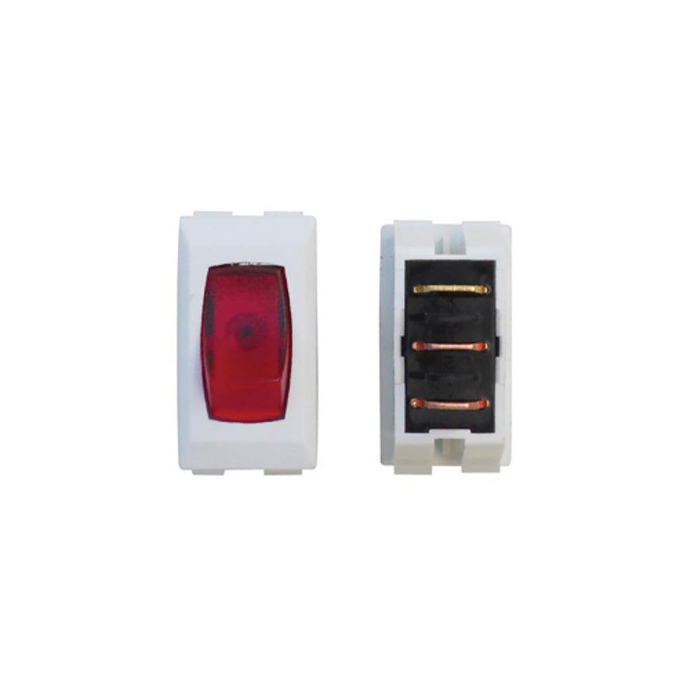 Valterra Illuminated On/Off Rocker Switch, White/Red, 3-Pack