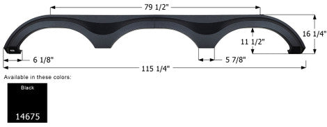 Icon Technologies 14675 Fender Skirt Triple Black For Grand Design