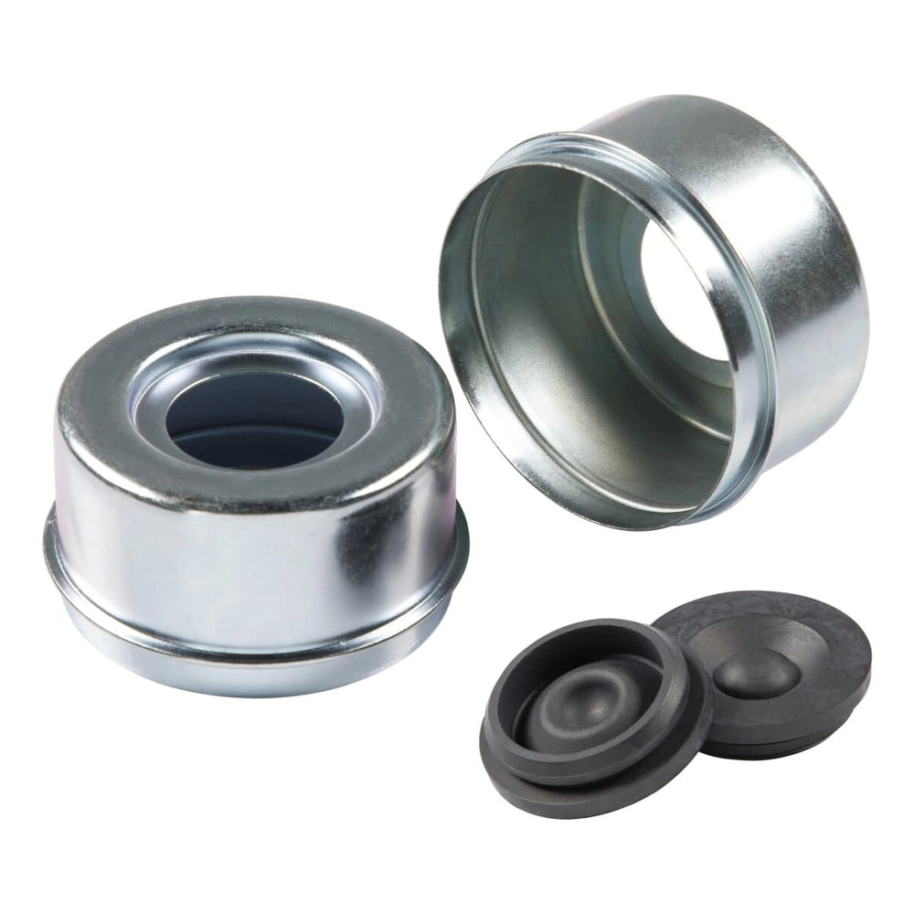 Lippert Standard Press-In Dust Cap with Rubber Plug - 2.72" Diameter, 7,000-8,000-lb. Axles, Super Lube (2-Pack)