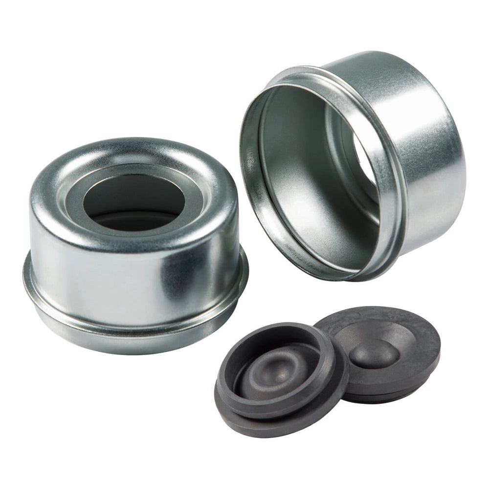Lippert Standard Press-In Dust Cap with Rubber Plug -2.45" Diameter, 5,200 to 6,000-lb. Axles, Super Lube (2-Pack)