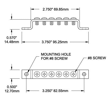 Blue Sea Systems Common 100A Mini Grounding BusBar - 6 Gang