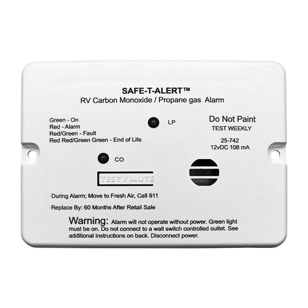 MTI Safe-T-Alert 25-742 12vdc Rv Carbon Monoxide Propane 25-742-WT