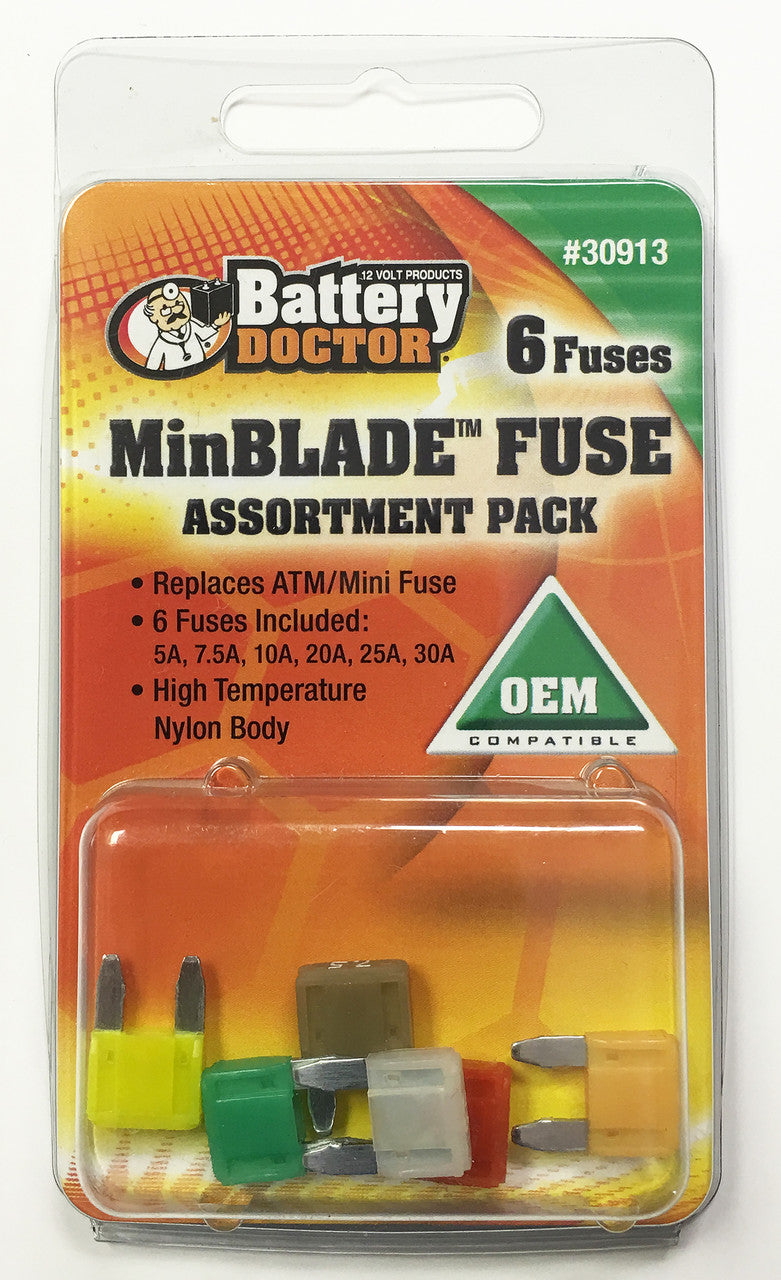 Wirthco Battery Doctor Fuse Assortment 6 Piece Atm Mini