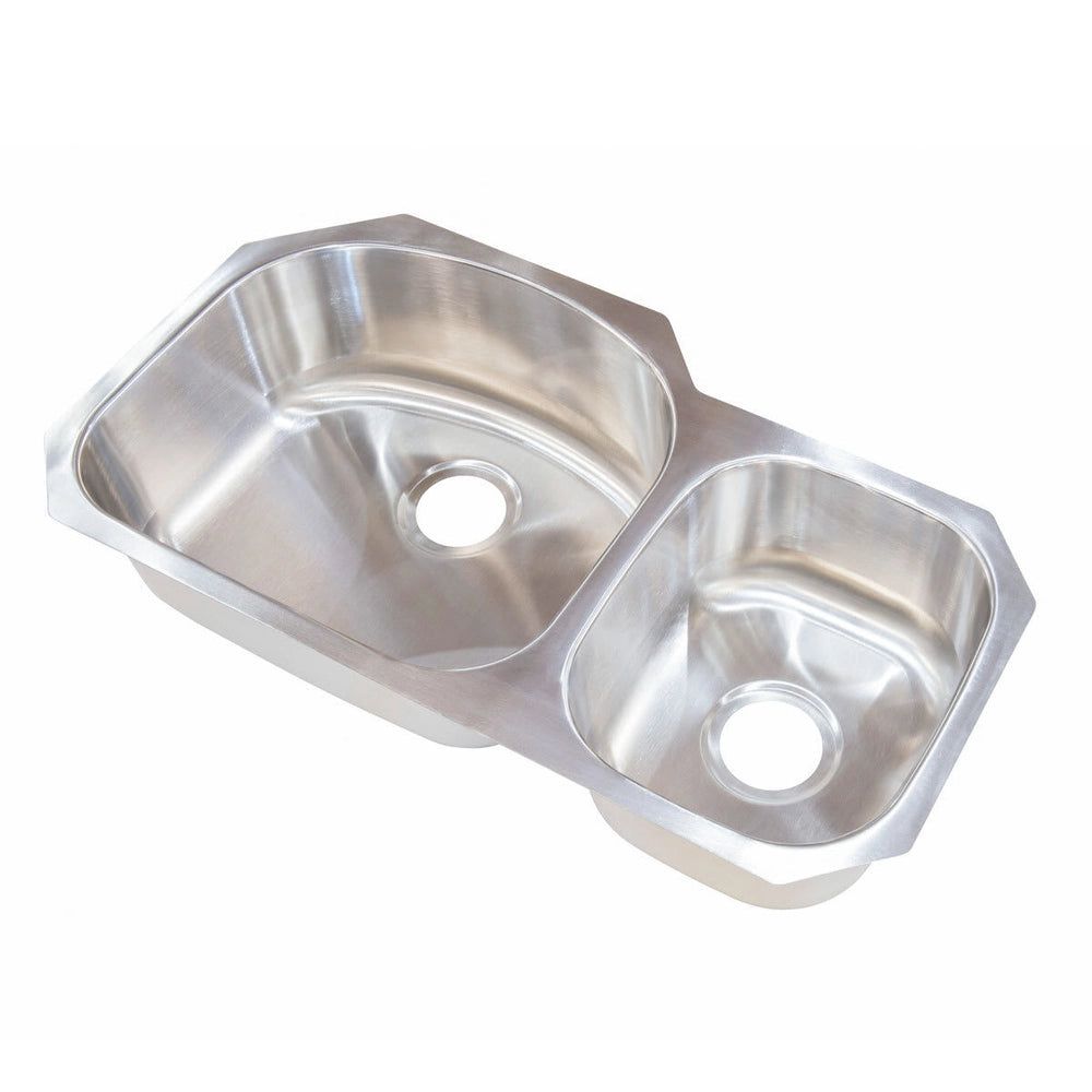 Lippert Double Offset Drawn Sink; 32" x 17" x 7" (Stainless Steel)