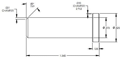 Solera Pin - .370 X 1.340 with DACROMET Finish