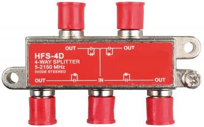 JR Products 47345 4-Way 2.4 GHz HD/Satellite Splitter for RV Cable