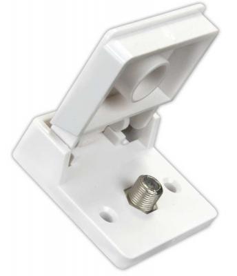 JR Products Exterior Weatherproof TV Jack - Polar White